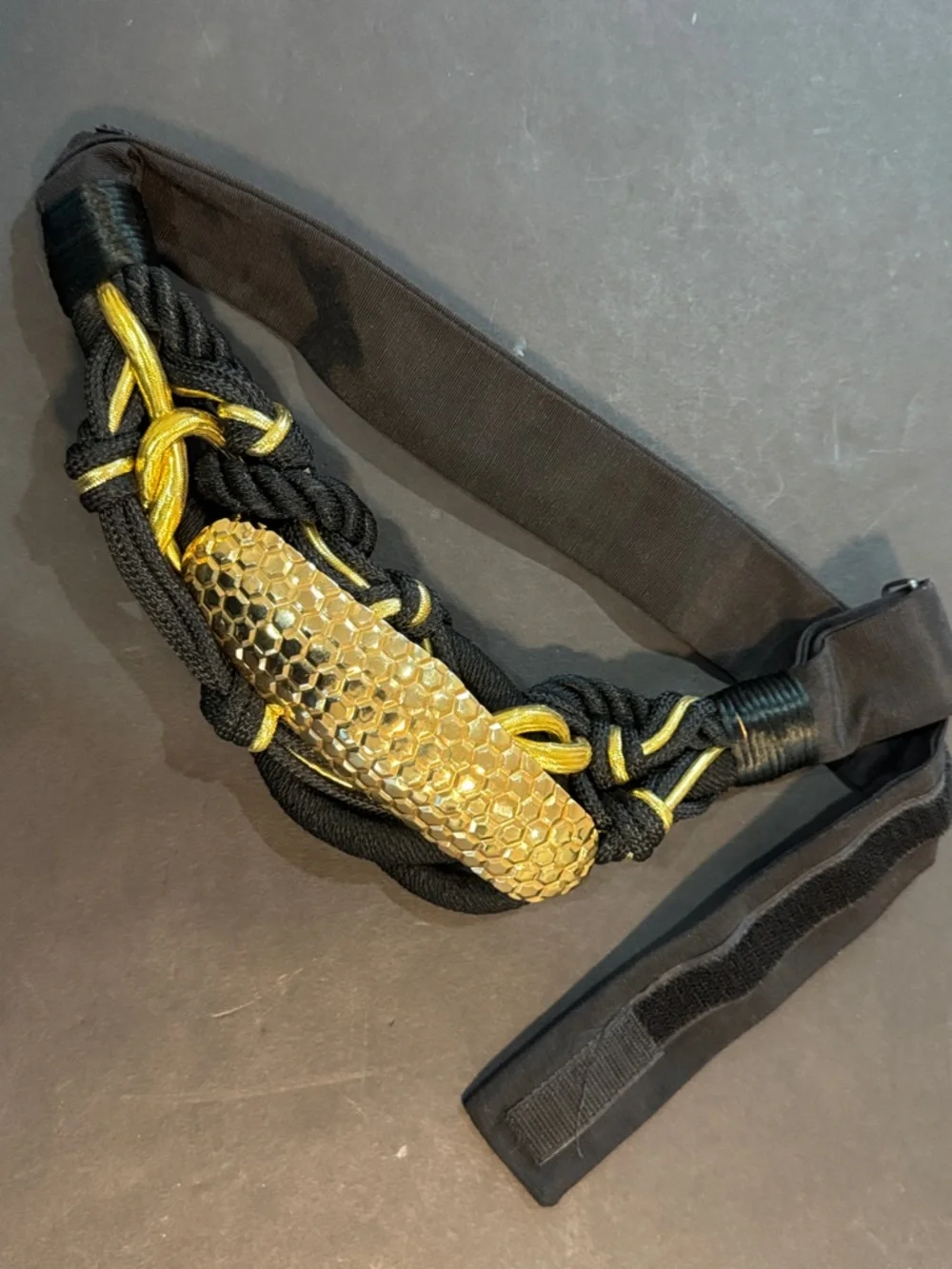 Vintage Carolyn Tanner Woven Belt with Large Statement Metal Accent